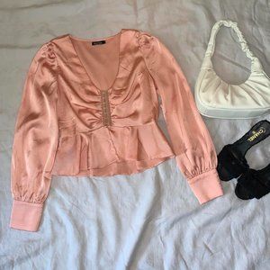 Nasty Gal Satin Peplum Top!
